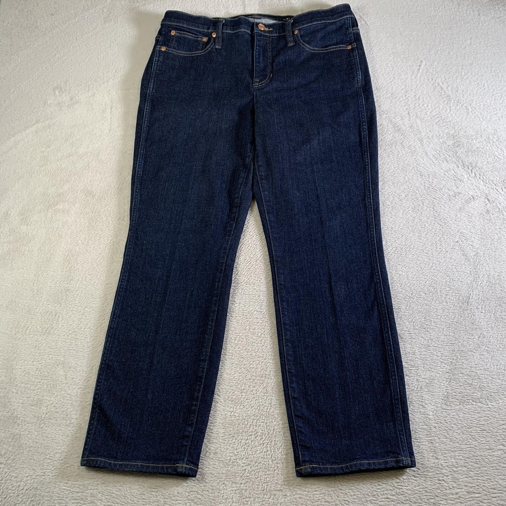 J.Crew 9" Vintage Slim Straight Jeans‎ Mens 31x27 Dark Wash Blue Stretch Denim